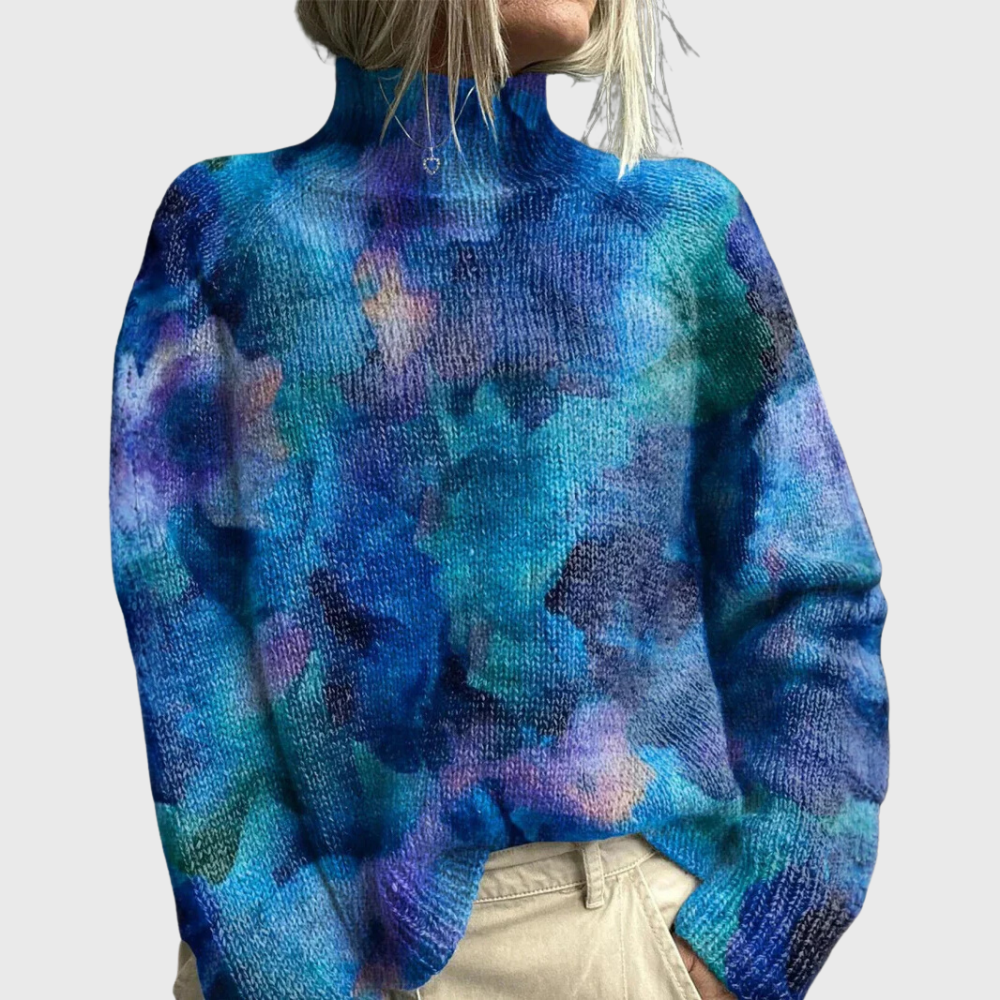 Jacqueline Forest Print Turtleneck Sweater