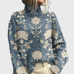 Jacqueline Forest Print Turtleneck Sweater