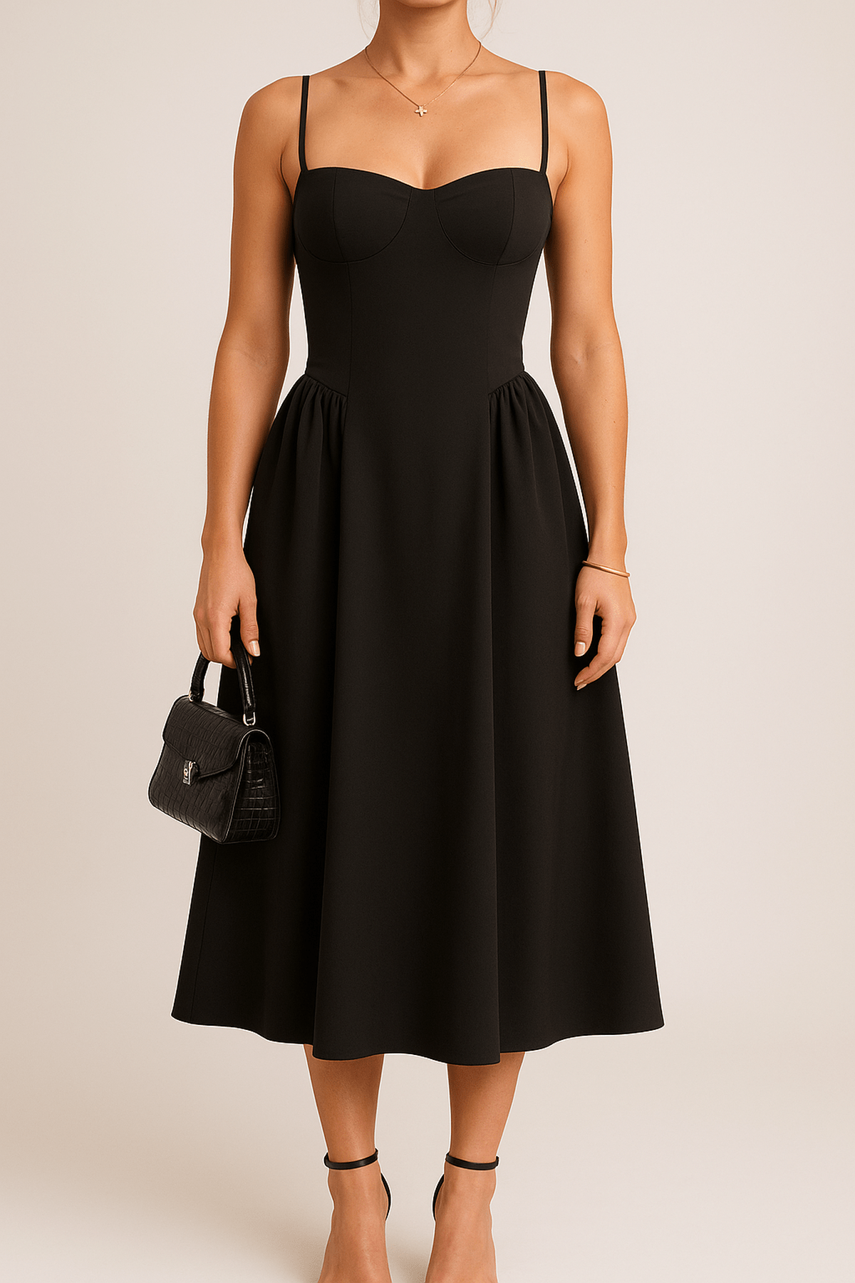 Julia Sleeveless Flared Midi Dress