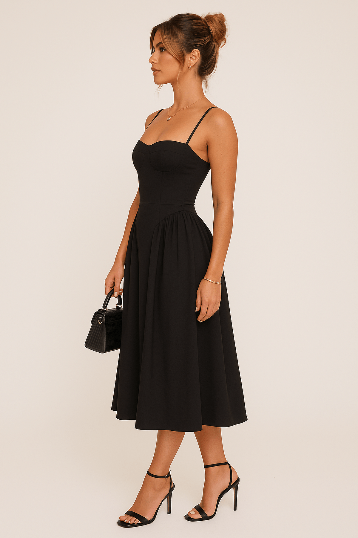 Julia Sleeveless Flared Midi Dress