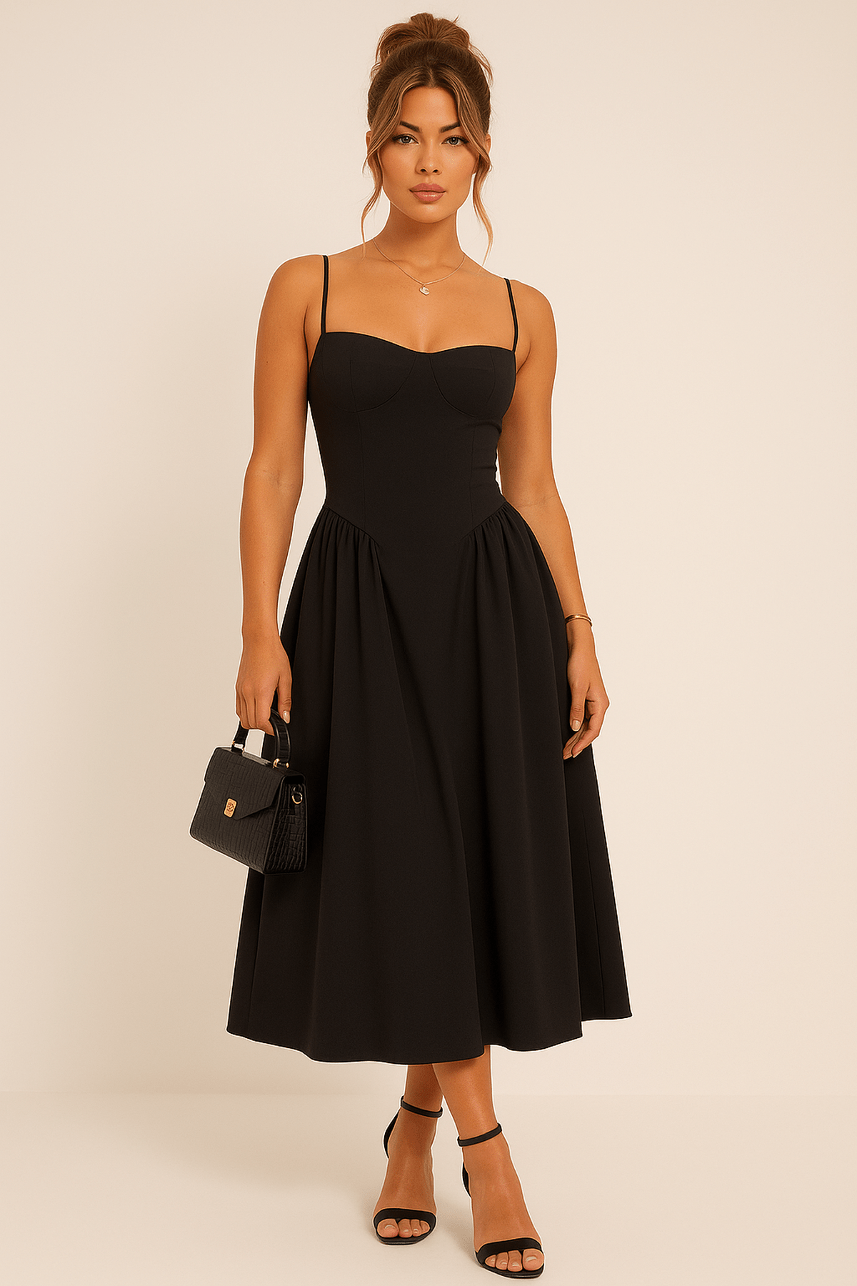 Julia Sleeveless Flared Midi Dress