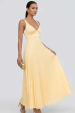Kerstin V-Neck Pleated Maxi Dress