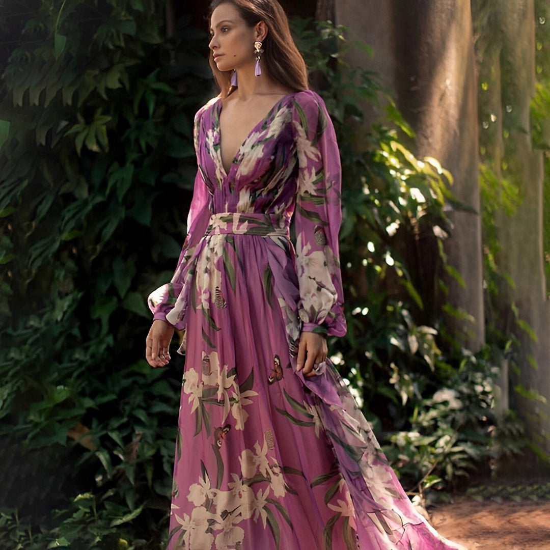 Johanna Floral V-Neck Maxi Dress