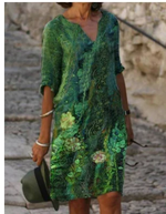 Anja Long Sleeve Abstract Print Shift Dress