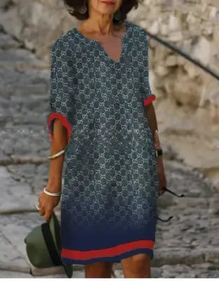 Anja Long Sleeve Abstract Print Shift Dress