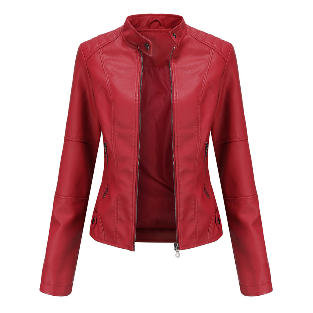 Kirsten Faux Leather Zip Biker Jacket