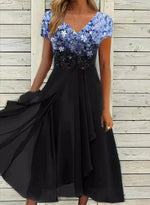 Yvonne Flowing Floral Fit-and-Flare Dress