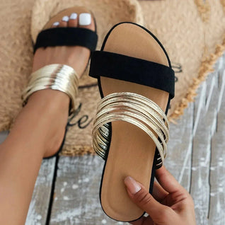 Jasmin Double Strap Slip-On Flat Sandals