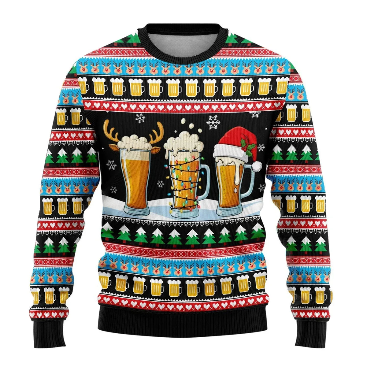 Benjamin Snowman Print Christmas Sweater