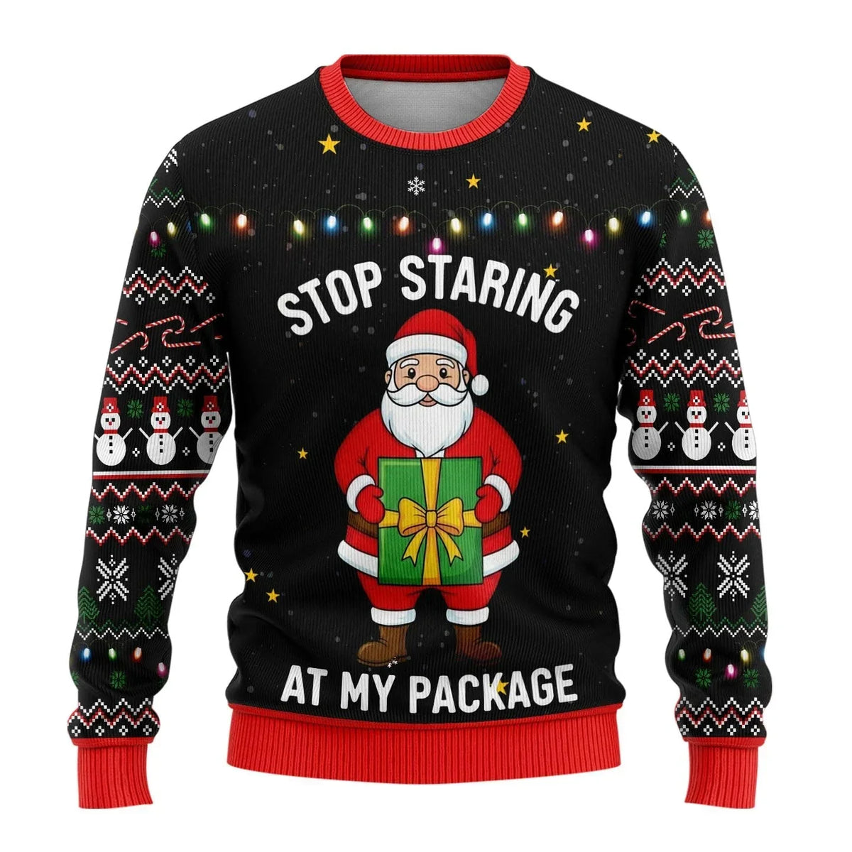 Benjamin Snowman Print Christmas Sweater
