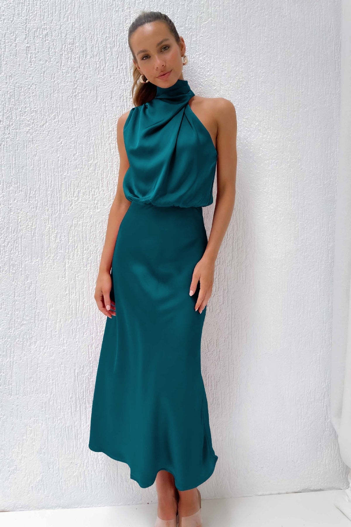 Doris Chic Halter Evening Dress