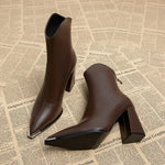 Angela Pointed Toe Heeled Ankle Boots