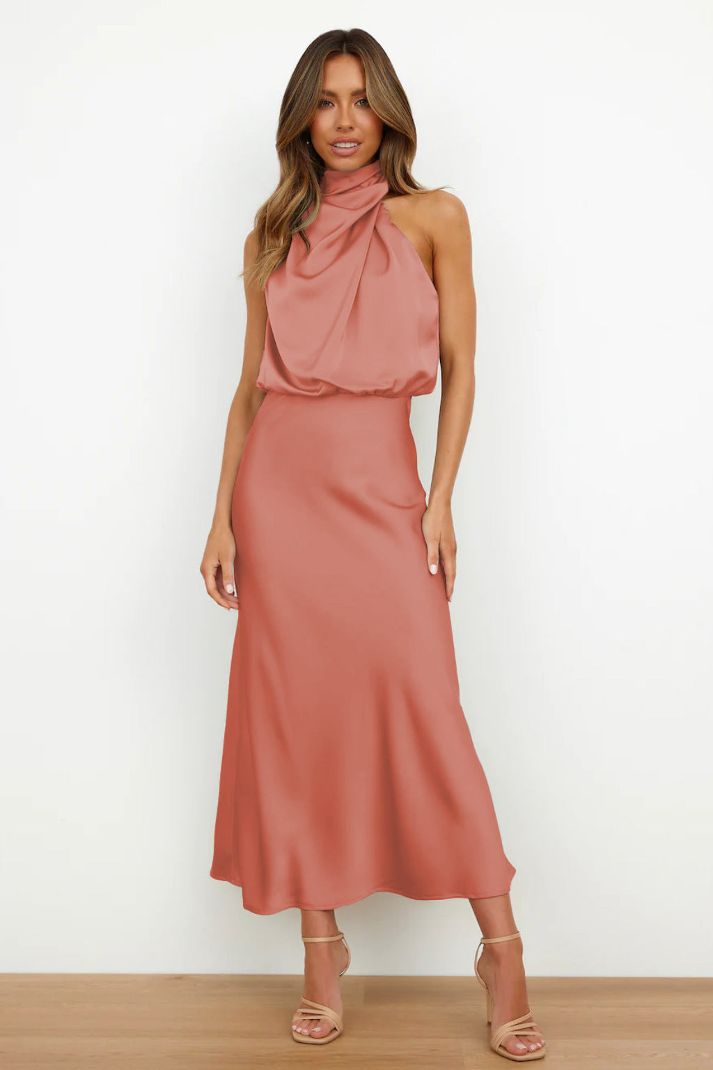Doris Chic Halter Evening Dress