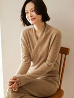 Laura Elegant Wrap-Front Sweater