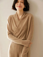 Laura Elegant Wrap-Front Sweater