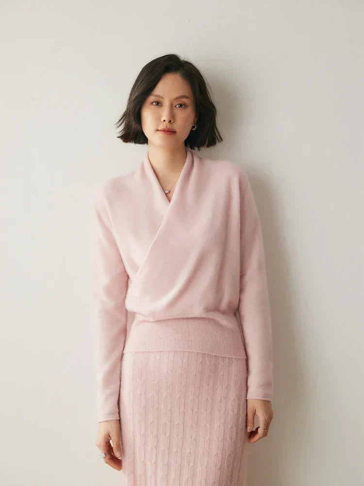 Laura Elegant Wrap-Front Sweater