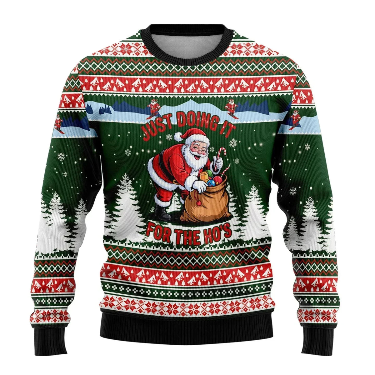 Benjamin Snowman Print Christmas Sweater