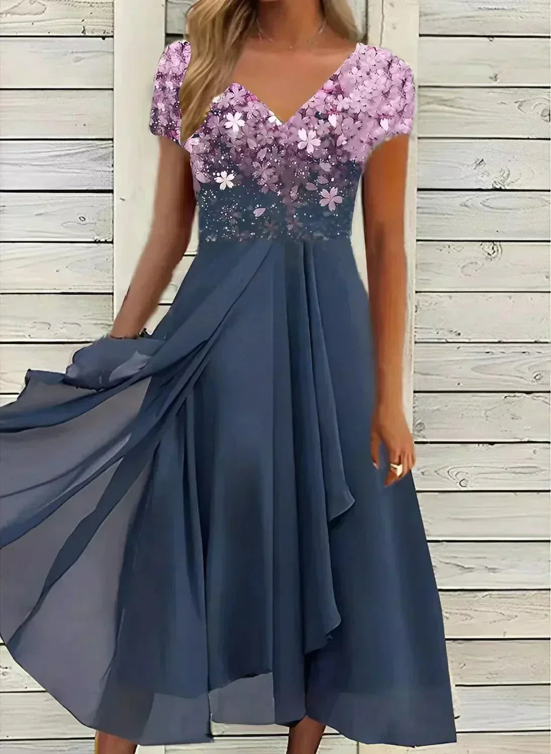 Yvonne Flowing Floral Fit-and-Flare Dress