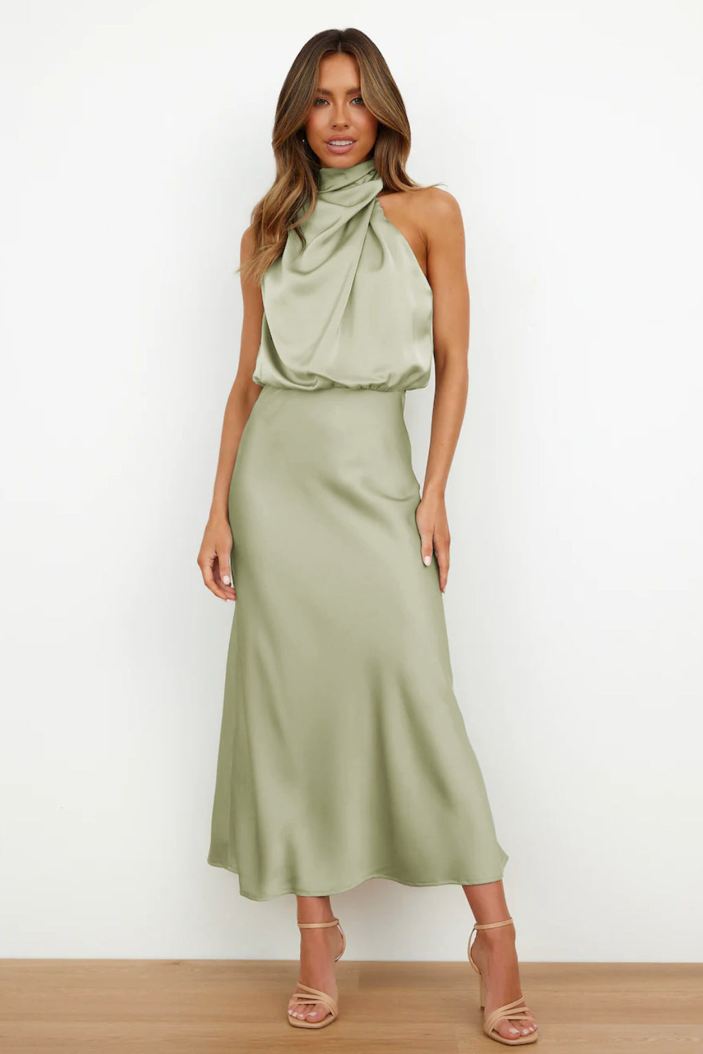 Doris Chic Halter Evening Dress