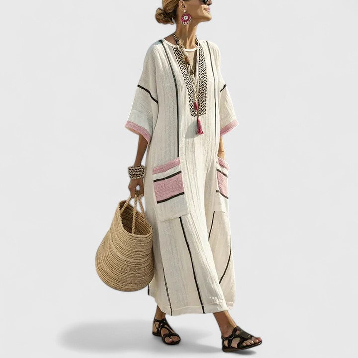 Alina Boho Maxi Dress with Pockets