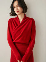 Laura Elegant Wrap-Front Sweater