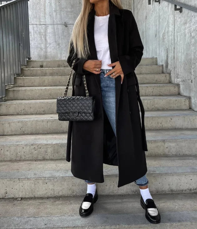 Helene Long Double-Breasted Winter Coat