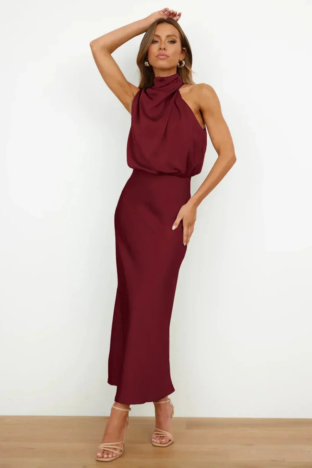 Doris Chic Halter Evening Dress