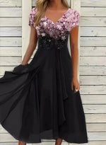Yvonne Flowing Floral Fit-and-Flare Dress