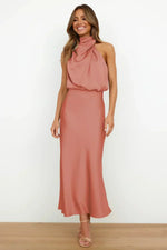 Doris Chic Halter Evening Dress