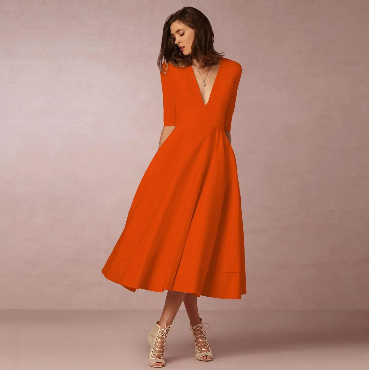 Bettina Flowing Elegant Midi Dress