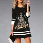 Emma Reindeer Print Christmas Dress