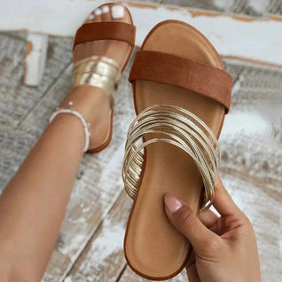 Jasmin Double Strap Slip-On Flat Sandals