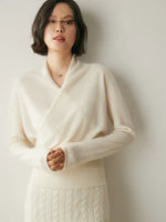Laura Elegant Wrap-Front Sweater