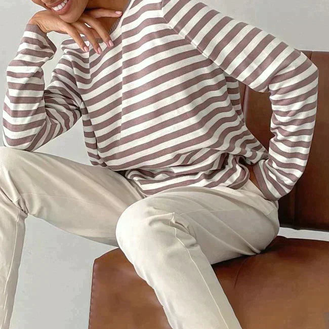 Felicia Casual Striped Long-Sleeve Shirt