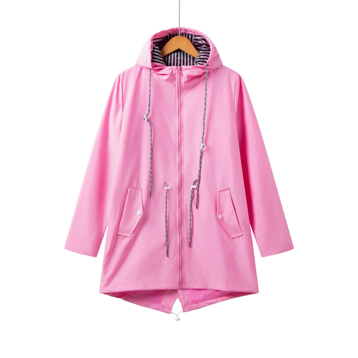 Claudia Casual Hooded Coat with Drawstring and Zip