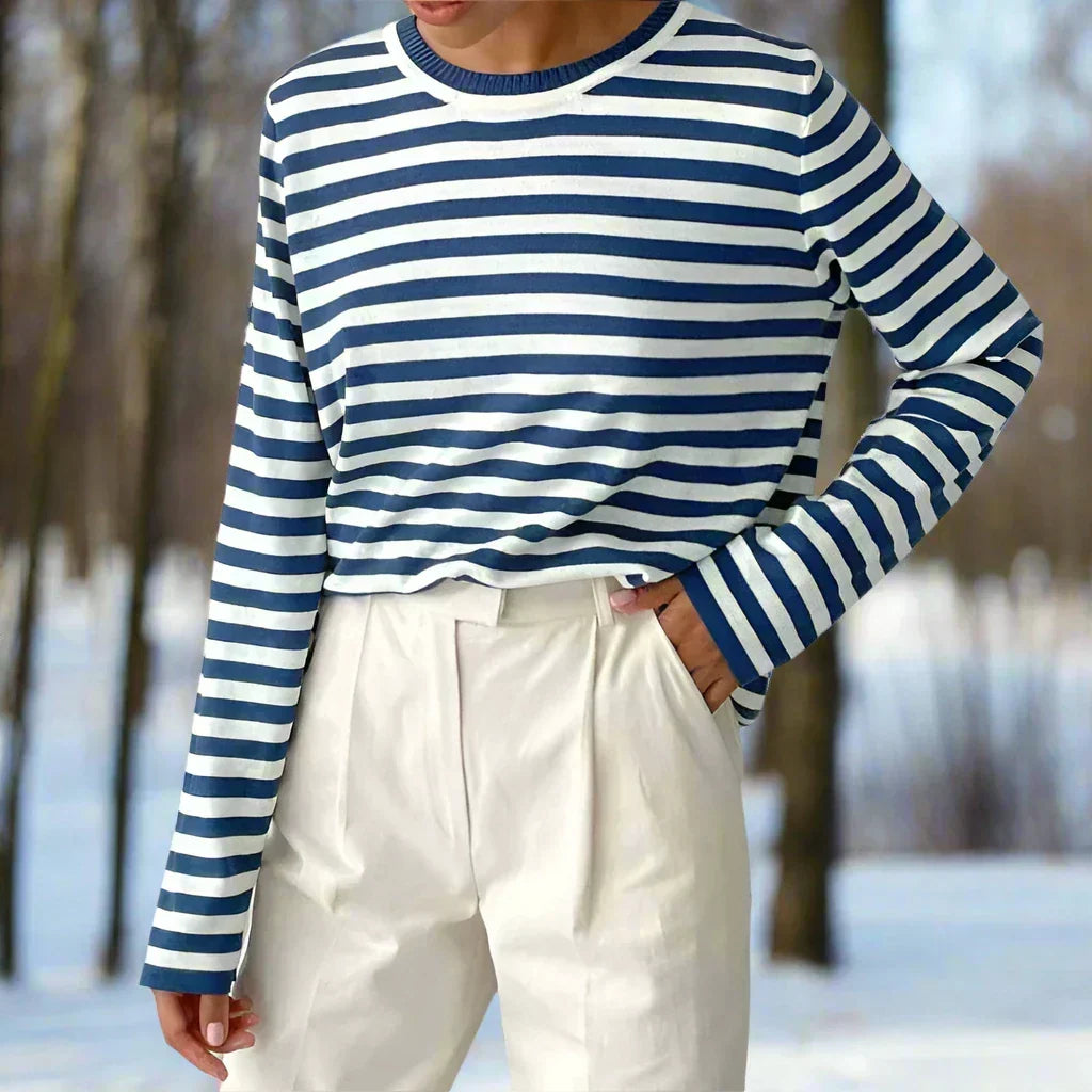 Felicia Casual Striped Long-Sleeve Shirt