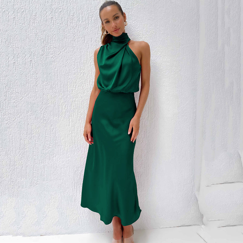 Doris Chic Halter Evening Dress