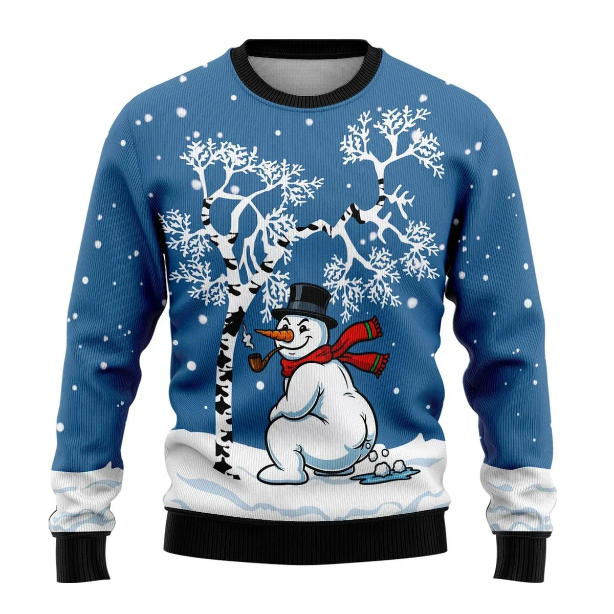 Benjamin Snowman Print Christmas Sweater