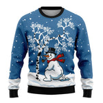 Benjamin Snowman Print Christmas Sweater
