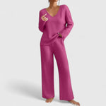 Sabina Ribbed Wide-Leg Lounge Set