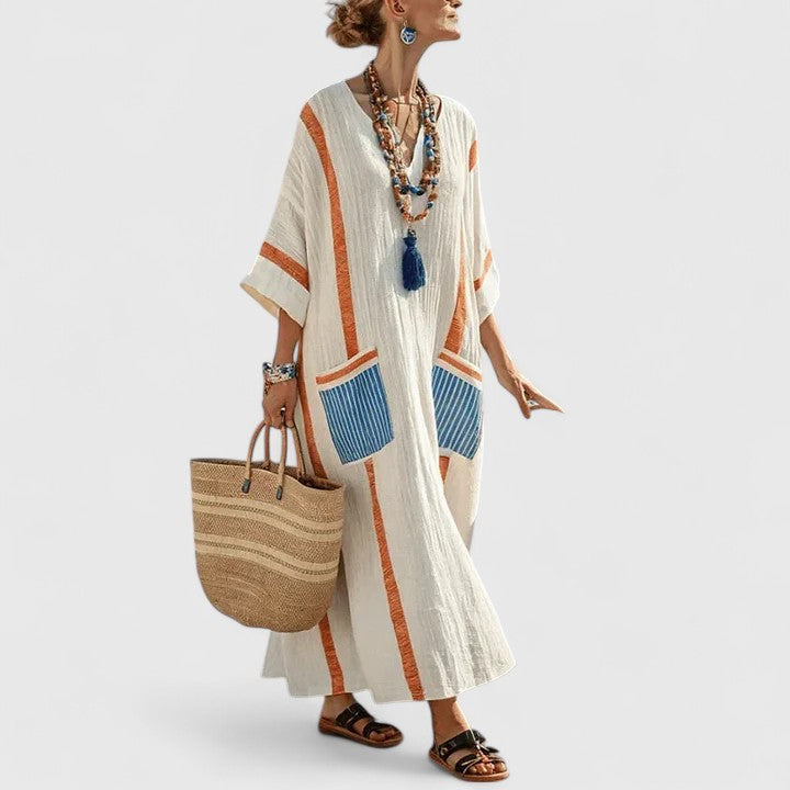 Alina Boho Maxi Dress with Pockets