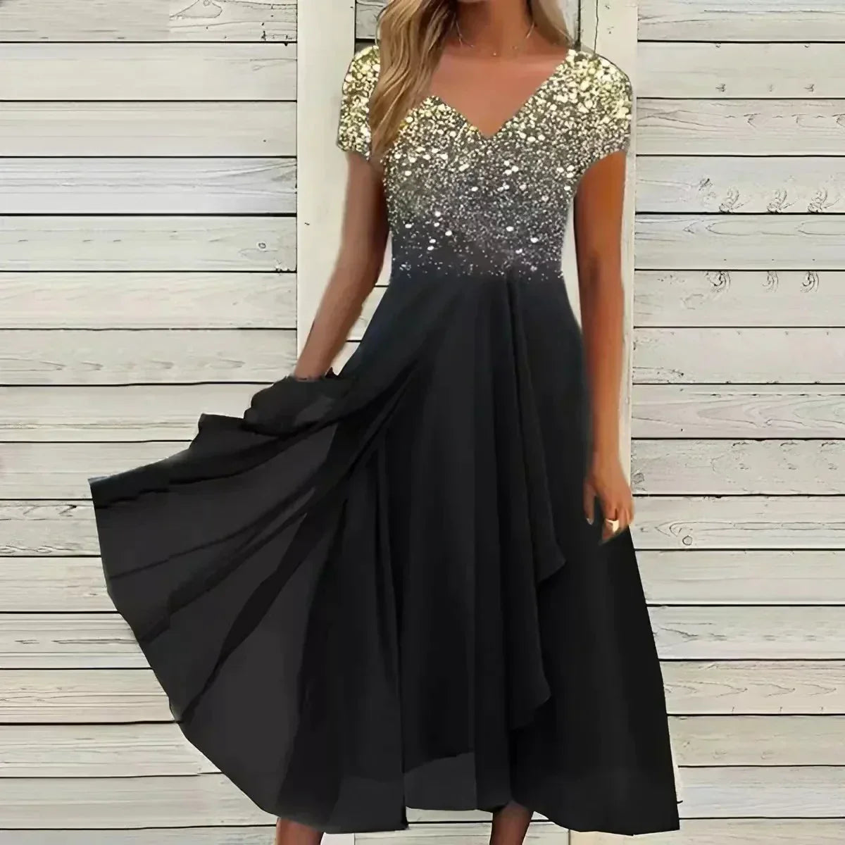 Yvonne Flowing Floral Fit-and-Flare Dress