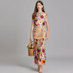 Verena Sheer Maxi Dress with Floral Embroidery