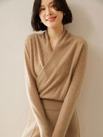 Laura Elegant Wrap-Front Sweater