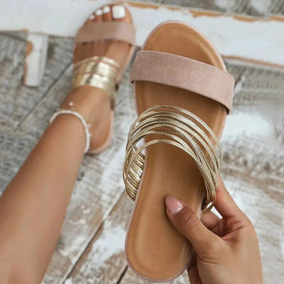 Jasmin Double Strap Slip-On Flat Sandals