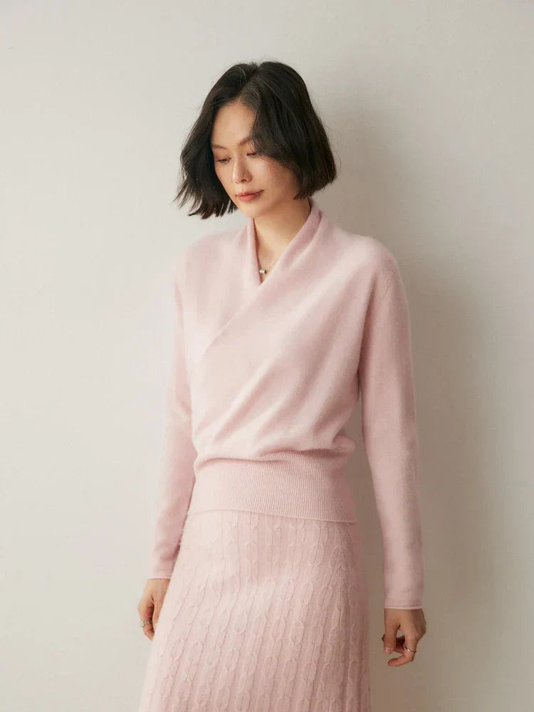 Laura Elegant Wrap-Front Sweater