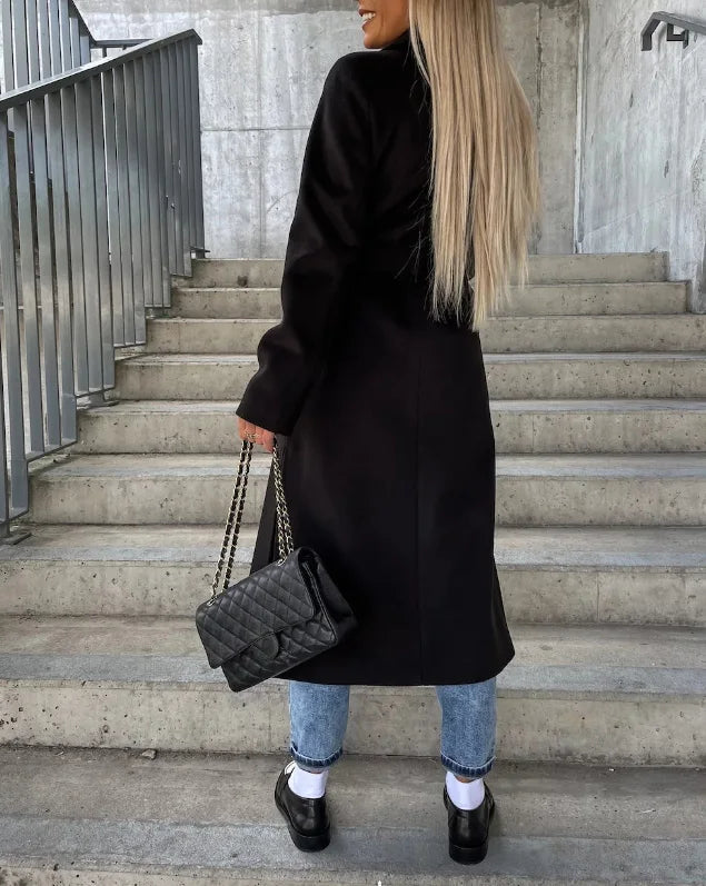 Helene Long Double-Breasted Winter Coat