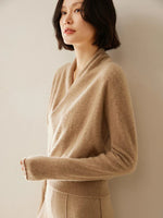 Laura Elegant Wrap-Front Sweater