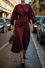 Annika Belted Waist Midi Dress