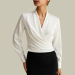 Verena Satin Wrap Blouse
